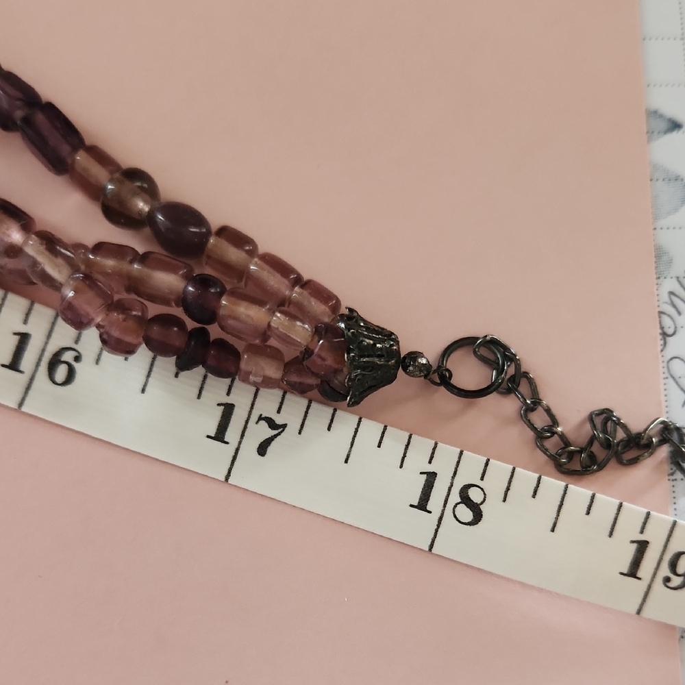 Cookie Lee Purple Necklace with Vintage Charm